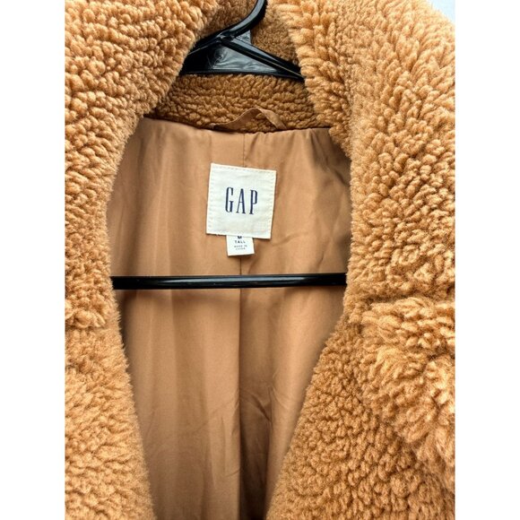 GAP Camel Sherpa Teddy Coat – Longline Plush Fleece, - Picture 2 of 4